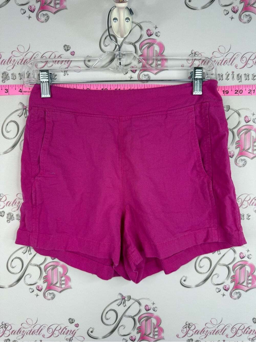 GAP linen shorts pink purple Women's Hot Magenta High-Waist Shorts